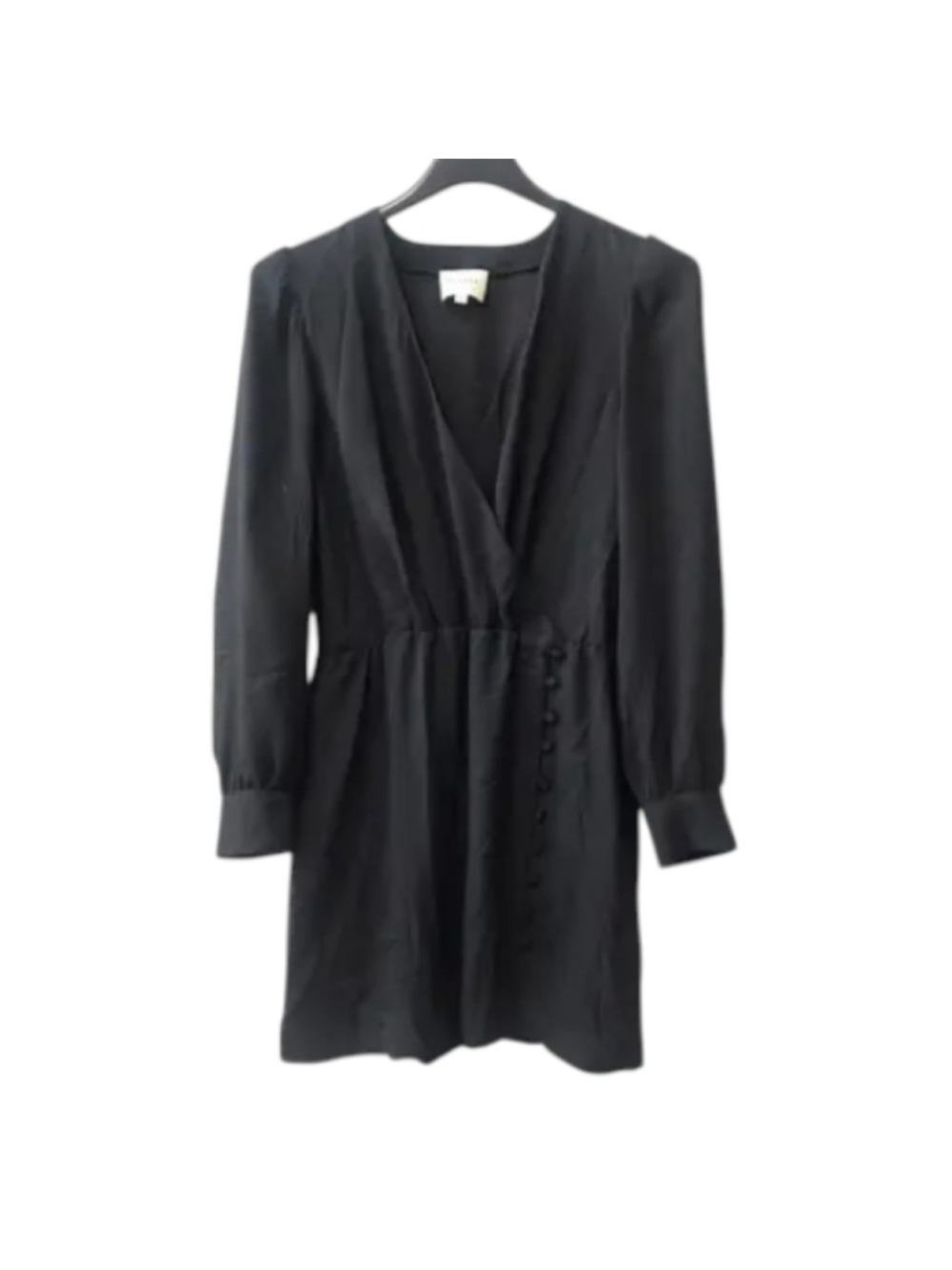Sezane Black V-Neck Long Sleeve Dress Size 6 38 - Picture 14 of 16